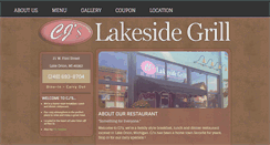 Desktop Screenshot of cjslakesidegrill.com